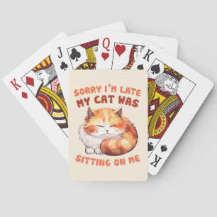 Jeu De Cartes Excusez-moi de chat drôle - En retard à cause de m