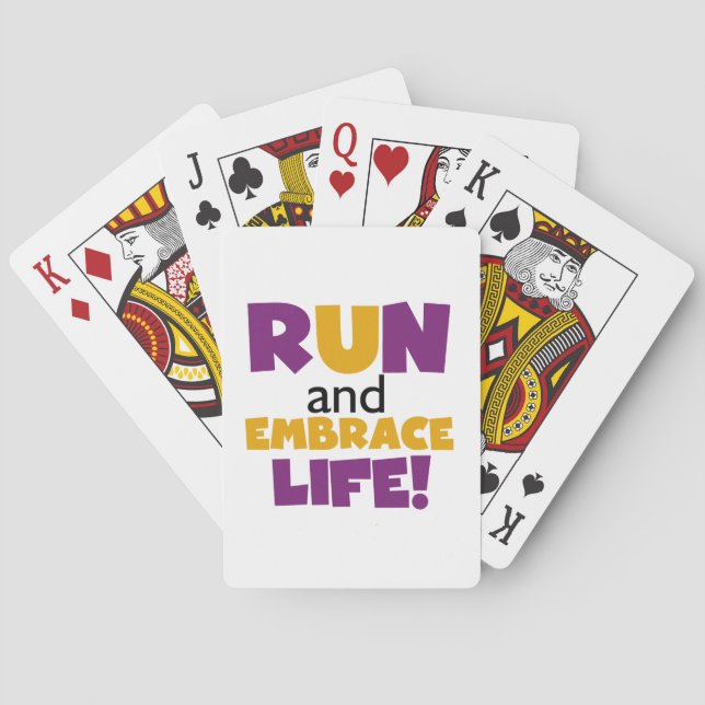 Jeu De Cartes Exécuter Embrasser la vie violet jaune (dos)