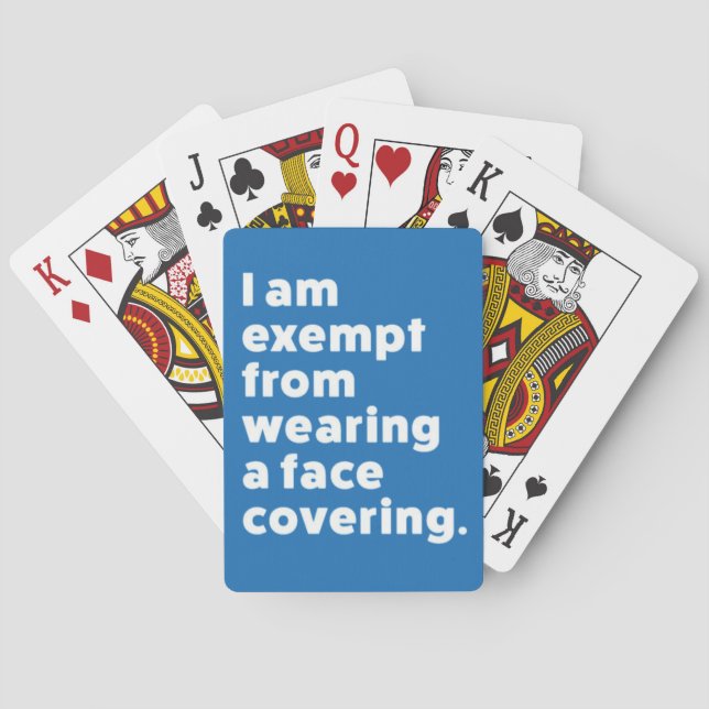 Jeu De Cartes Exempter de porter un couvre-visage (dos)