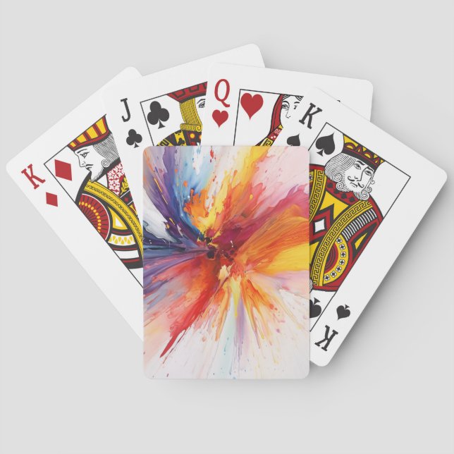 Jeu De Cartes Explosion Abstraite d'aquarelle (dos)