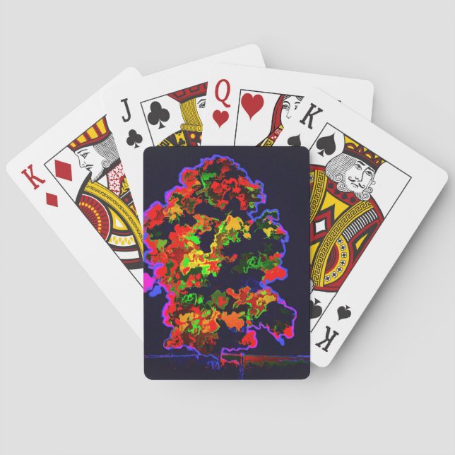 Jeu De Cartes Explosion d'arbre néon (dos)