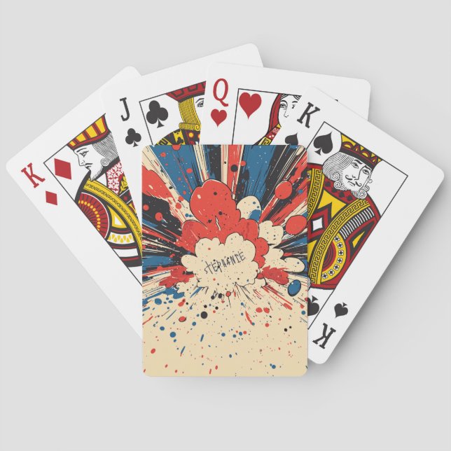 Jeu De Cartes Explosion d'art pop de style comique (4) (dos)