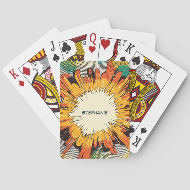 Jeu De Cartes Explosion d'art pop de style comique (6) (dos)