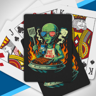 Jeu De Cartes Extraterrestre Patriote Drôle Grillant Barbecue Am