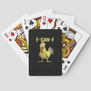 Jeu De Cartes F Caw F Humour de poulet Citation Style Vintage