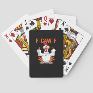 Jeu De Cartes F Caw F Humour de poulet drôle Citation Style Vint