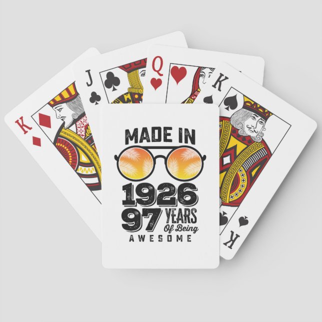 Jeu De Cartes Fabriqué En 1926 97 Ans D'Être Étonnant (dos)