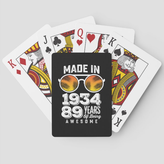 Jeu De Cartes Fabriqué En 1934 89 Ans D'Être Étonnant (dos)