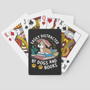 Jeu De Cartes Facilement distrait par les chiens et les livres D