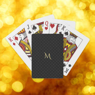 Jeu De Cartes Faire Personnaliser Monogramme Chèques Noirs À dam