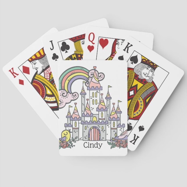 Jeu De Cartes Fairytale Castle Princess Nom personnalisé (dos)