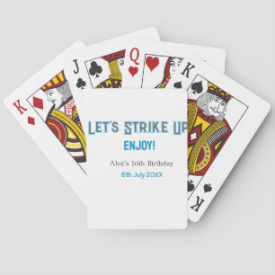 Jeu De Cartes Faisons ressortir bleu gris heureux nom 10 anniver
