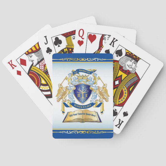Jeu De Cartes Faites votre propre Emblem Arbre Livre Clé Couronn (dos)
