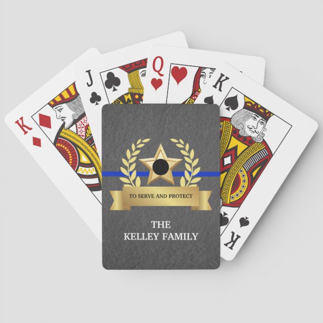 Jeu De Cartes Famille d'application de la loi de la ligne bleue  (dos)