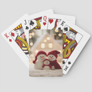 Jeu De Cartes Famille de bonhomme de neige mignon Noël d'hiver