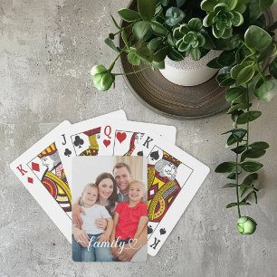 Jeu De Cartes Famille Écriture Blanche Photo Personnalisée