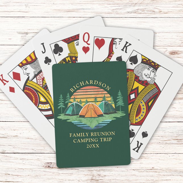 Jeu De Cartes Famille Réunion Camping Voyage Vert Jouer (Créateur téléchargé)