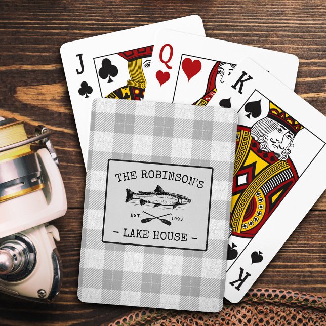 Jeu De Cartes Family Lake House Oars Poisson Russe Blanc Plaid (Créateur téléchargé)