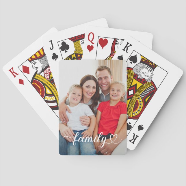 Jeu De Cartes Family Love White Script Photo personnalisée (dos)