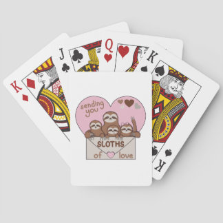 Jeu De Cartes  Family of Sloths with Envelope, Heart and Text