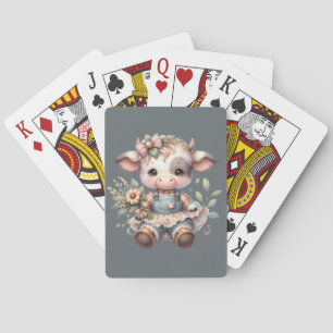 Jeu De Cartes Farmcore Kawaii Calf en Vintage robe florale