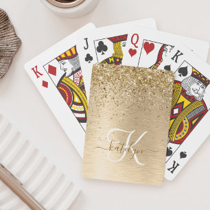 Jeu De Cartes Faux Gold brossé Parties scintillant métallique Im