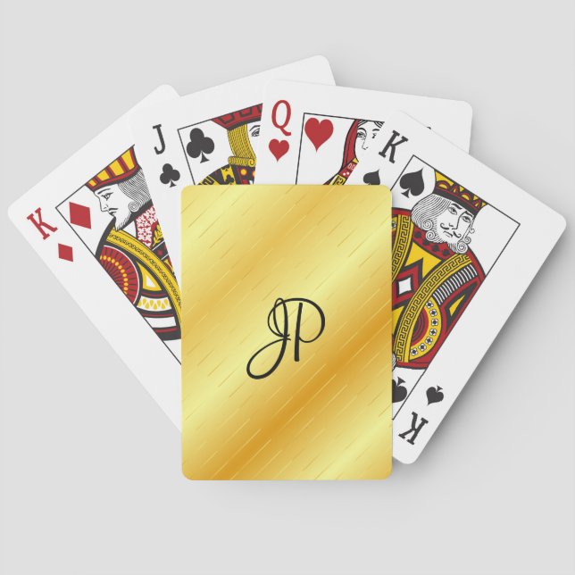 Jeu De Cartes Faux Gold Modèle Monogrammed Élégant tendance (dos)