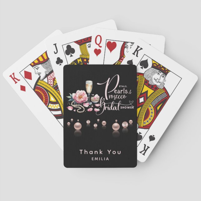 Jeu De Cartes Favoris de Pétales Perles Prosecco pour Enterremen (dos)