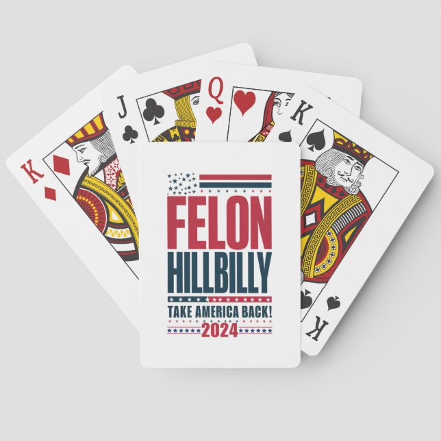 Jeu De Cartes Felon Hillbilly 2024 Trump Vance 2024 Election (dos)
