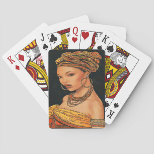 Jeu De Cartes Femme africaine, Marie Leveou, style vintage