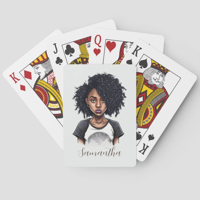 Jeu De Cartes Femme afro chic et classique (dos)