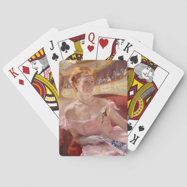Jeu De Cartes Femme américaine avec collier perle et robe rose (dos)