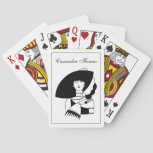 Jeu De Cartes Femme Art Déco au grand chapeau gants RL