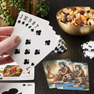 Jeu De Cartes Femme Autochtone Et Porteur Monogramme Enfants Vie