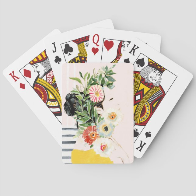 Jeu De Cartes Femme aux fleurs (dos)