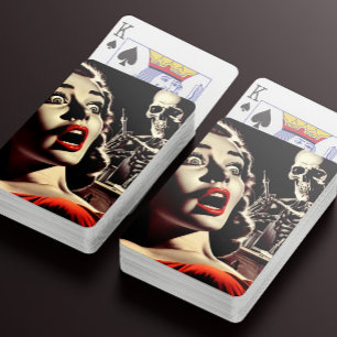 Jeu De Cartes Femme d'horreur Pulp Vintage