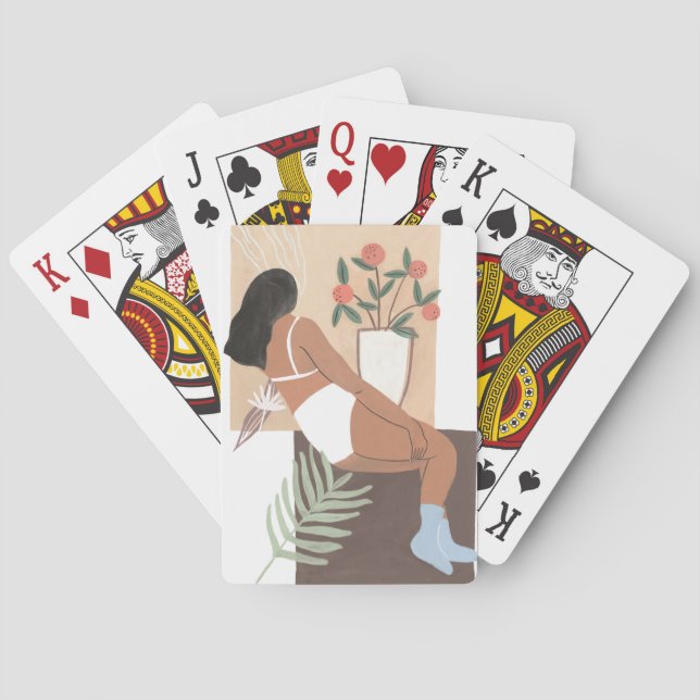 Jeu De Cartes Femme en repos (dos)