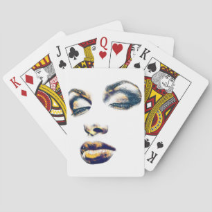 Jeu De Cartes Femme Face Gold Maquillage beauté pop art Abstrait