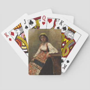 Jeu De Cartes Femme italienne (La Morieri) par Corot