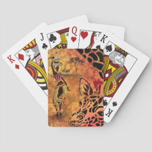 Jeu De Cartes Femmes africaines et Giraffe Jouer des cartes