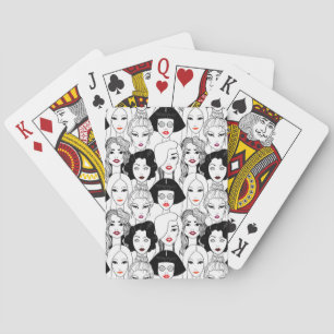 Jeu De Cartes Femmes avec Motif à lèvres