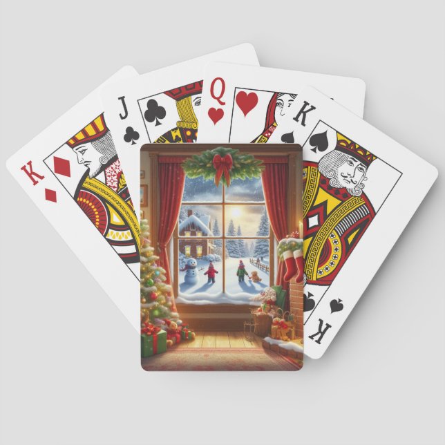 Jeu De Cartes Fenêtre de Noël cosy (dos)
