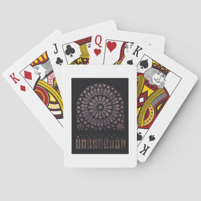 Jeu De Cartes Fenêtre rose de transept du nord dépeignant la (dos)