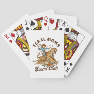 Jeu De Cartes Feral Mom Social Club Funny Retro Boho Cowgirl