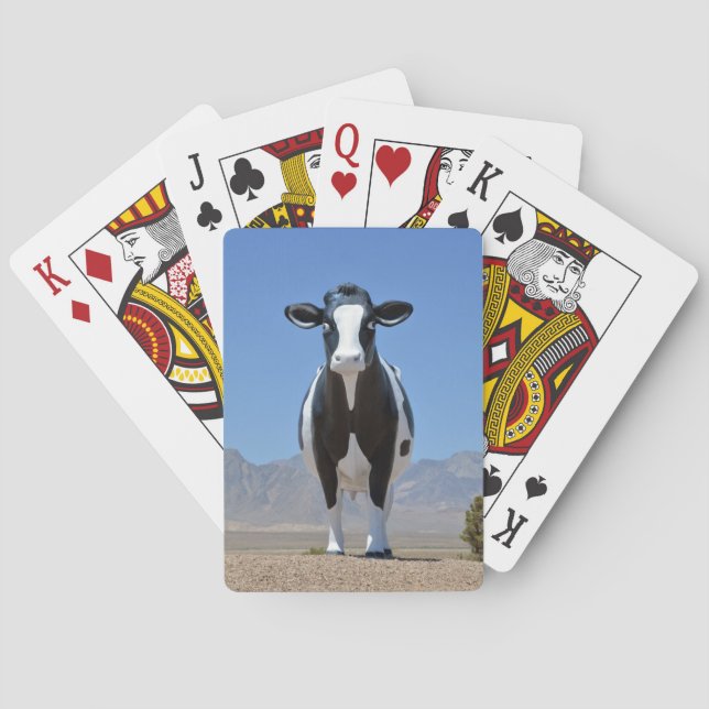 Jeu De Cartes Ferme blanche noire drôle de désert de statue de (dos)