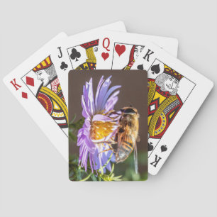 Jeu De Cartes Fermer une abeille sur une fleur violette