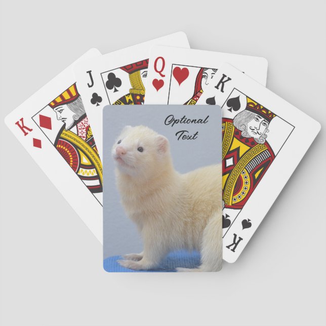 Jeu De Cartes Ferret pour animal de compagnie blanc personnalisé (dos)
