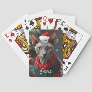 Jeu De Cartes Festif Cornish Rex Chat Noël personnalisé
