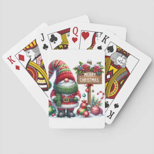 Jeu De Cartes Festive Gnome Noël Jouer des cartes (dos)