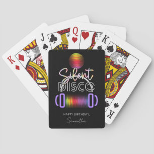 Jeu De Cartes Fête d'anniversaire adulte avec casque néon disco 
